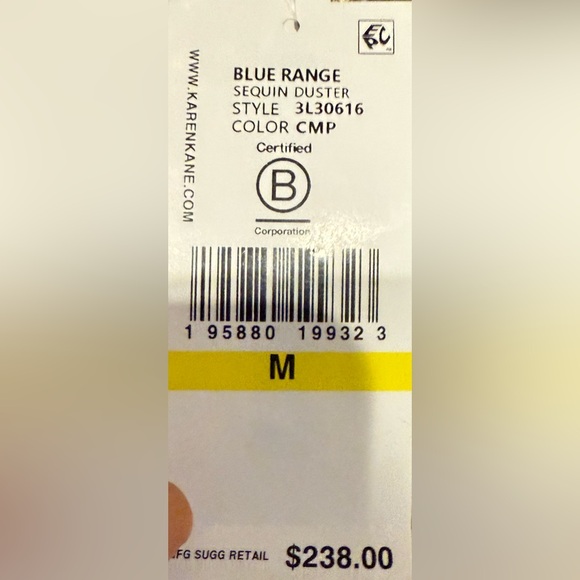 KAREN KANE HOLIDAY Metallic Gold Sequin Duster, M - Picture 6 of 11